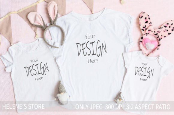 Download Easter Mom and Kids T Shirts Mockup. 3 - T shirts Collection