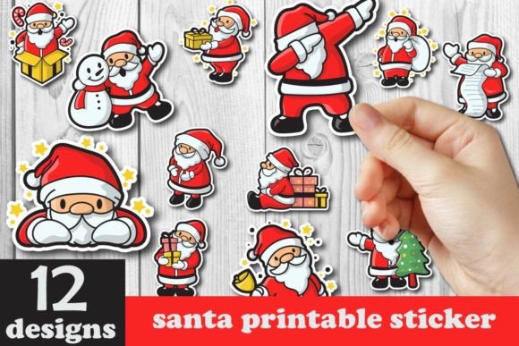 Download Santa Printable Sticker Bundle Christmas - Printable sticker bundle Collection