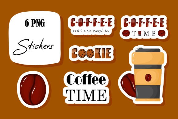 Download Coffee Printable Sticker Bundle Clip Art - Printable sticker bundle Collection