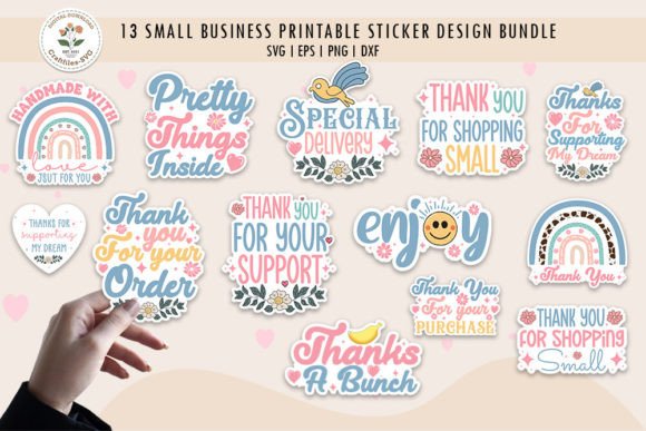 Download Small Business Printable Sticker Bundle - Printable sticker bundle Collection