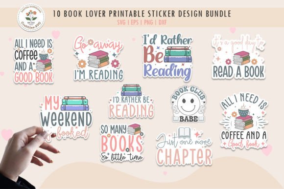 Download Bookish Printable Sticker Bundle - Printable sticker bundle Collection